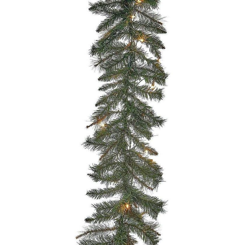 9-Foot Pre-Lit Designer Classic Green Garland