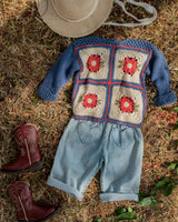 Patchwork Sweater in Wildberry Denim