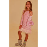 Pink Shimmer Feather Dress