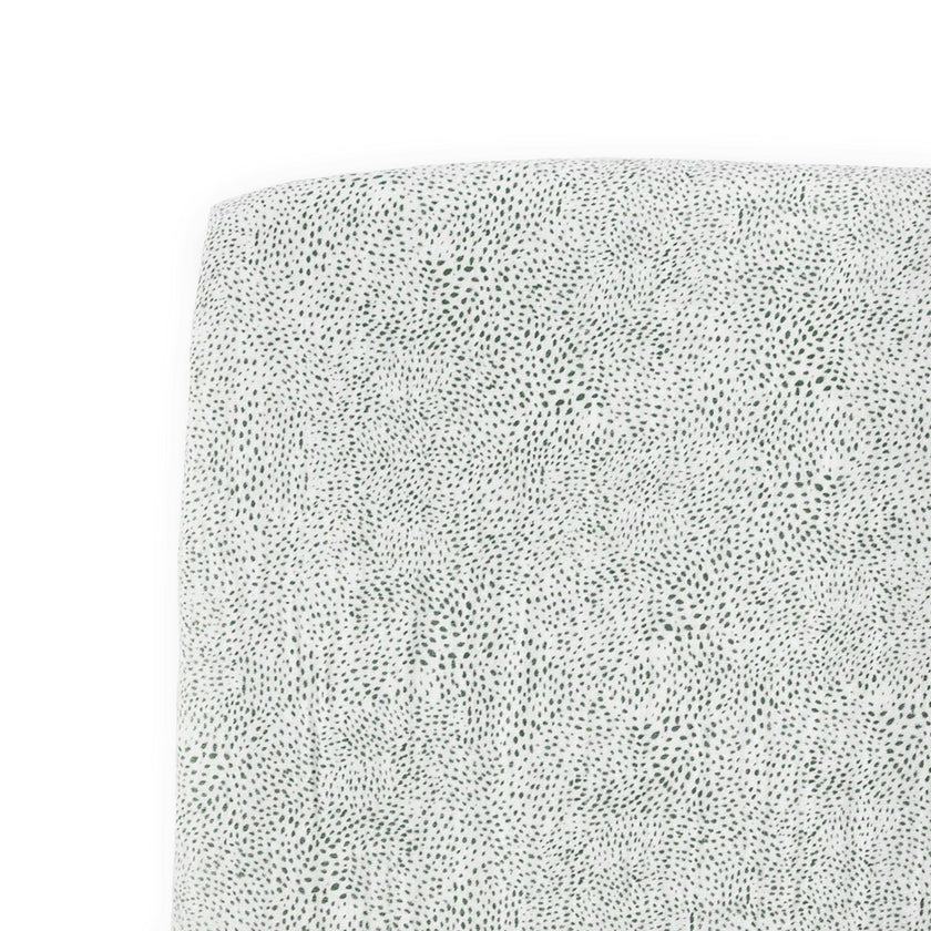 Cotton Muslin Crib Sheet - Green Seed