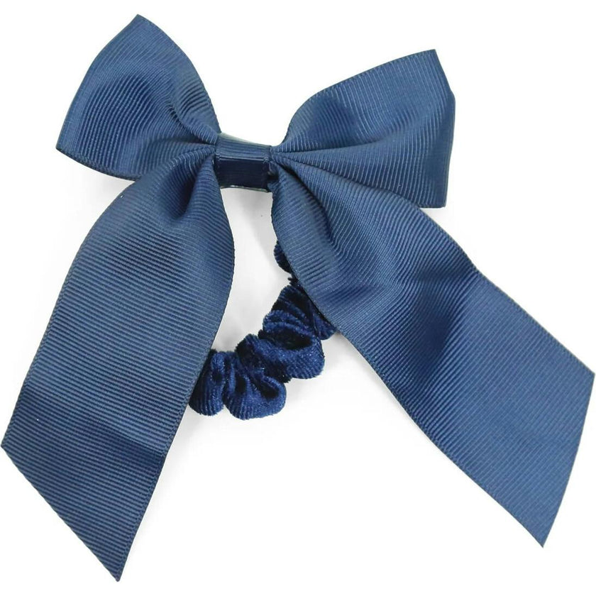 Grosgrain Bow Scrunchie (Navy)