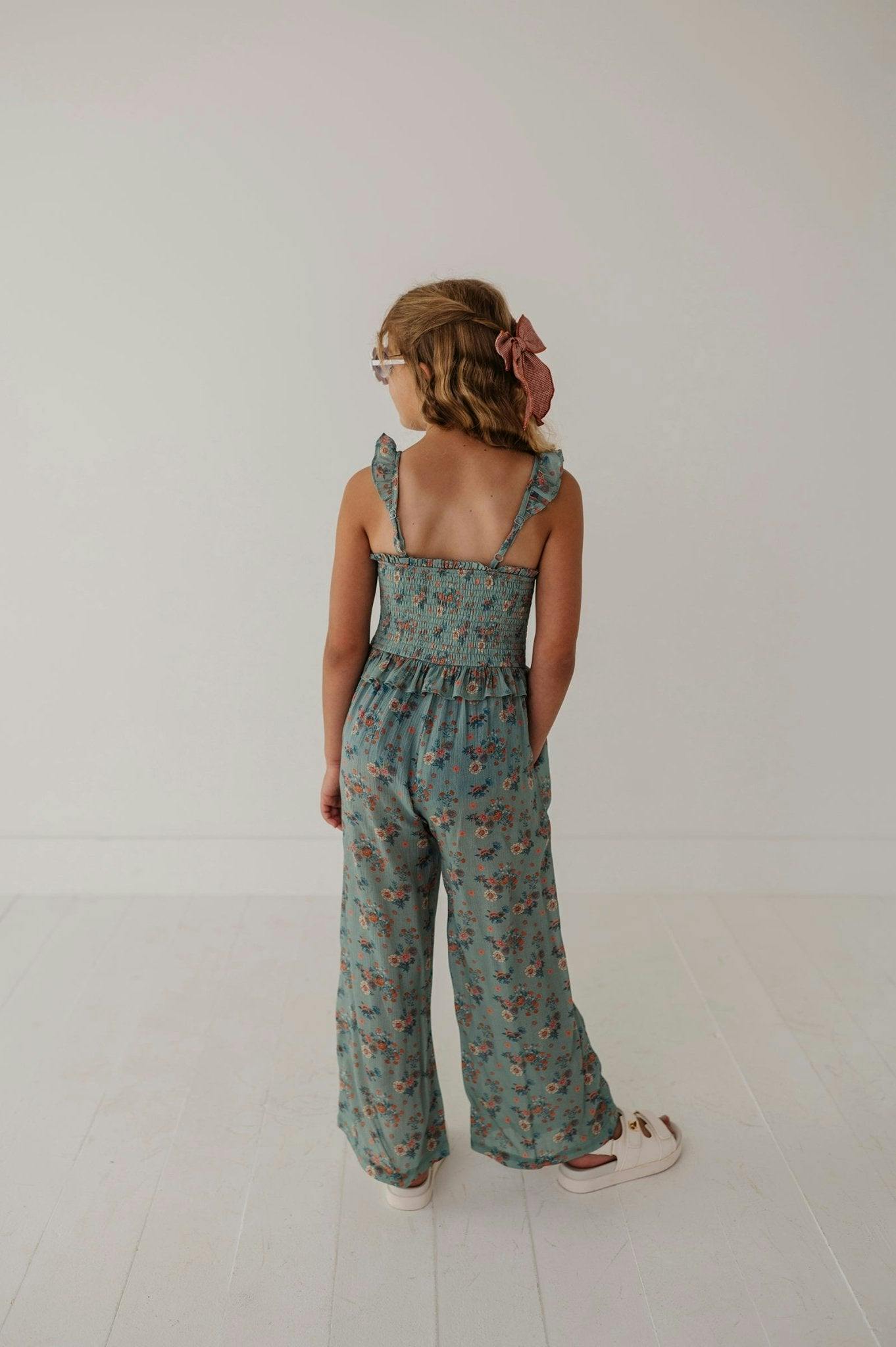 Tank Smocked Jumpsuit Evelyn Vine Floral