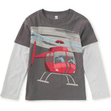 Heliskiing Layered Tee, Grey