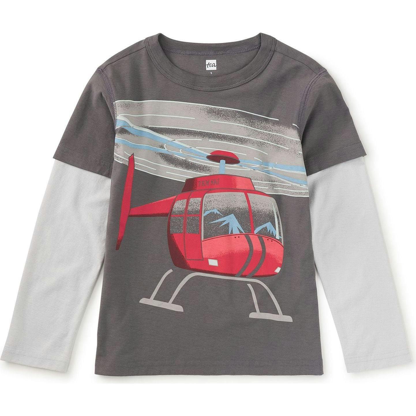 Heliskiing Layered Tee, Grey