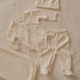 Pima Embroidered Bundle Set in Goose