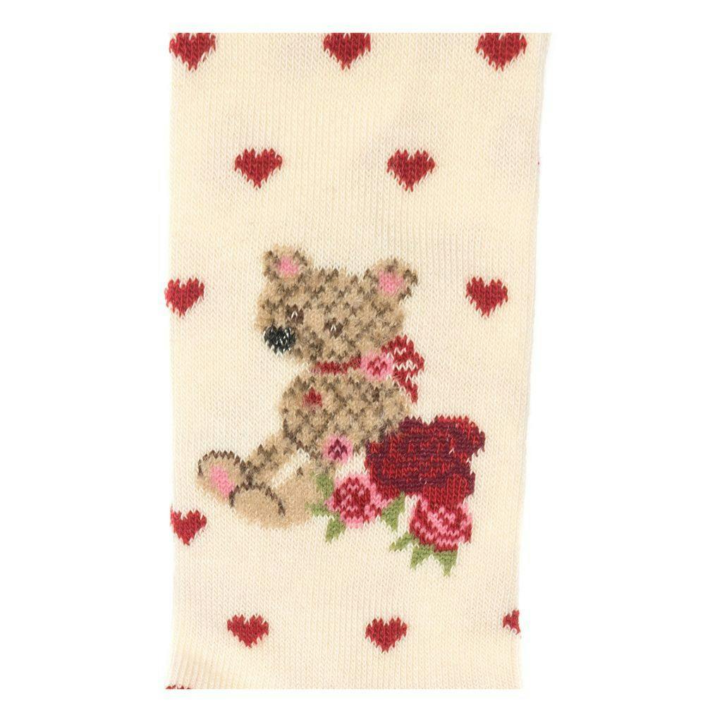 Beige Red Oresette E Cuori Tights