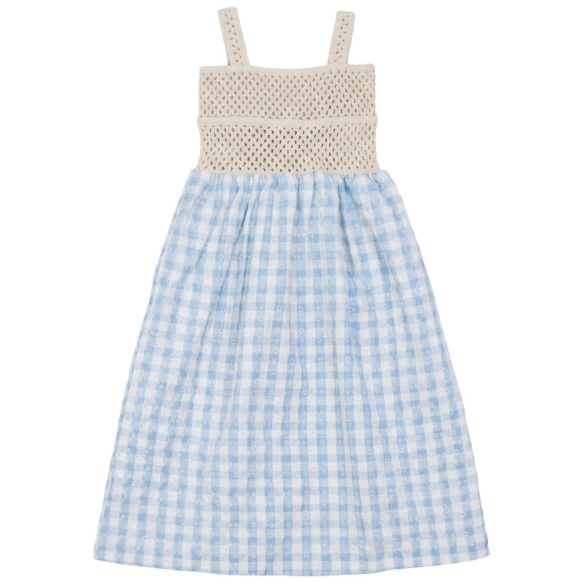 Checkered Embroidered Maxi Jumper