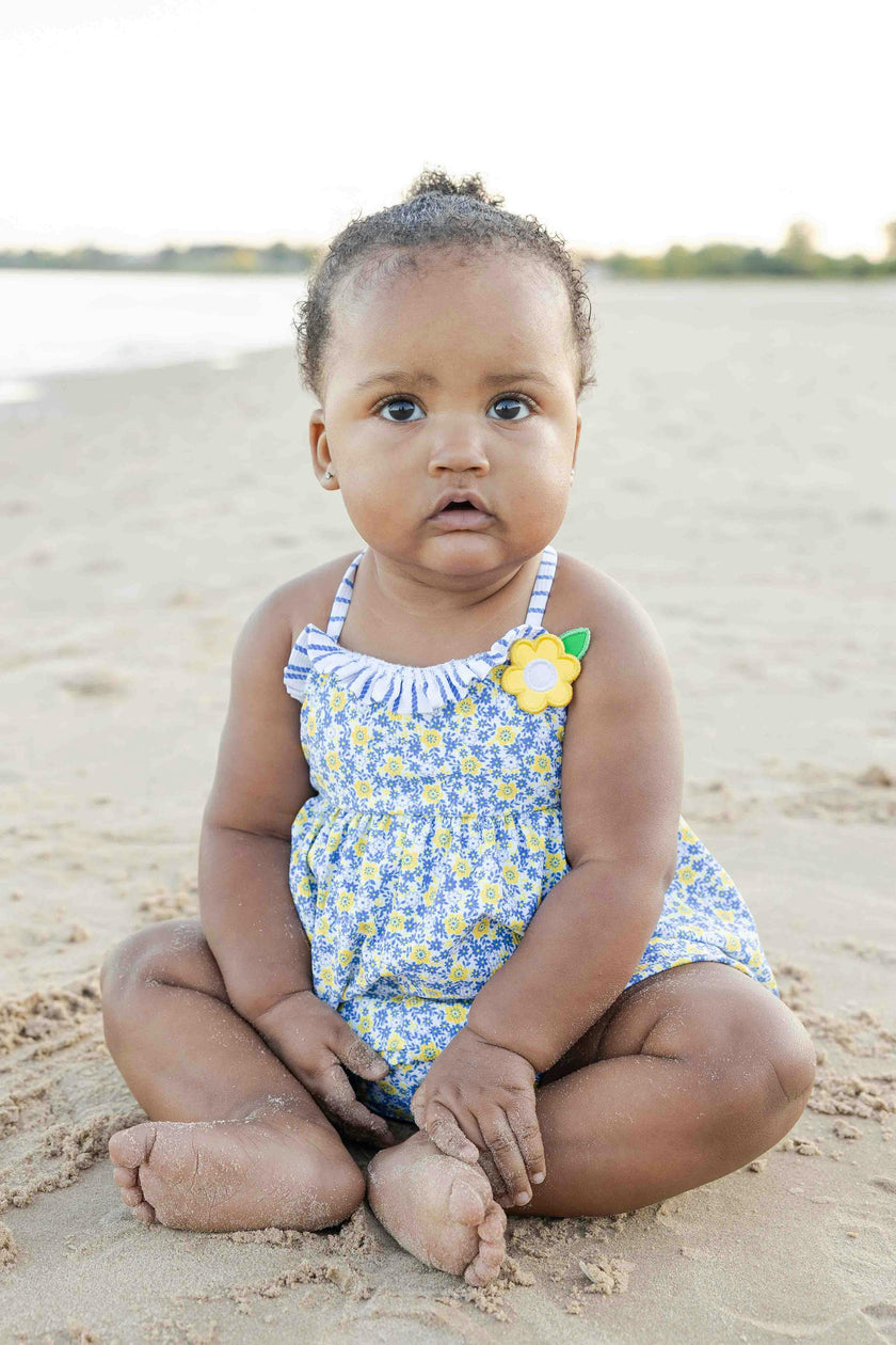 Floral Bubble Swimsuit W/Flower