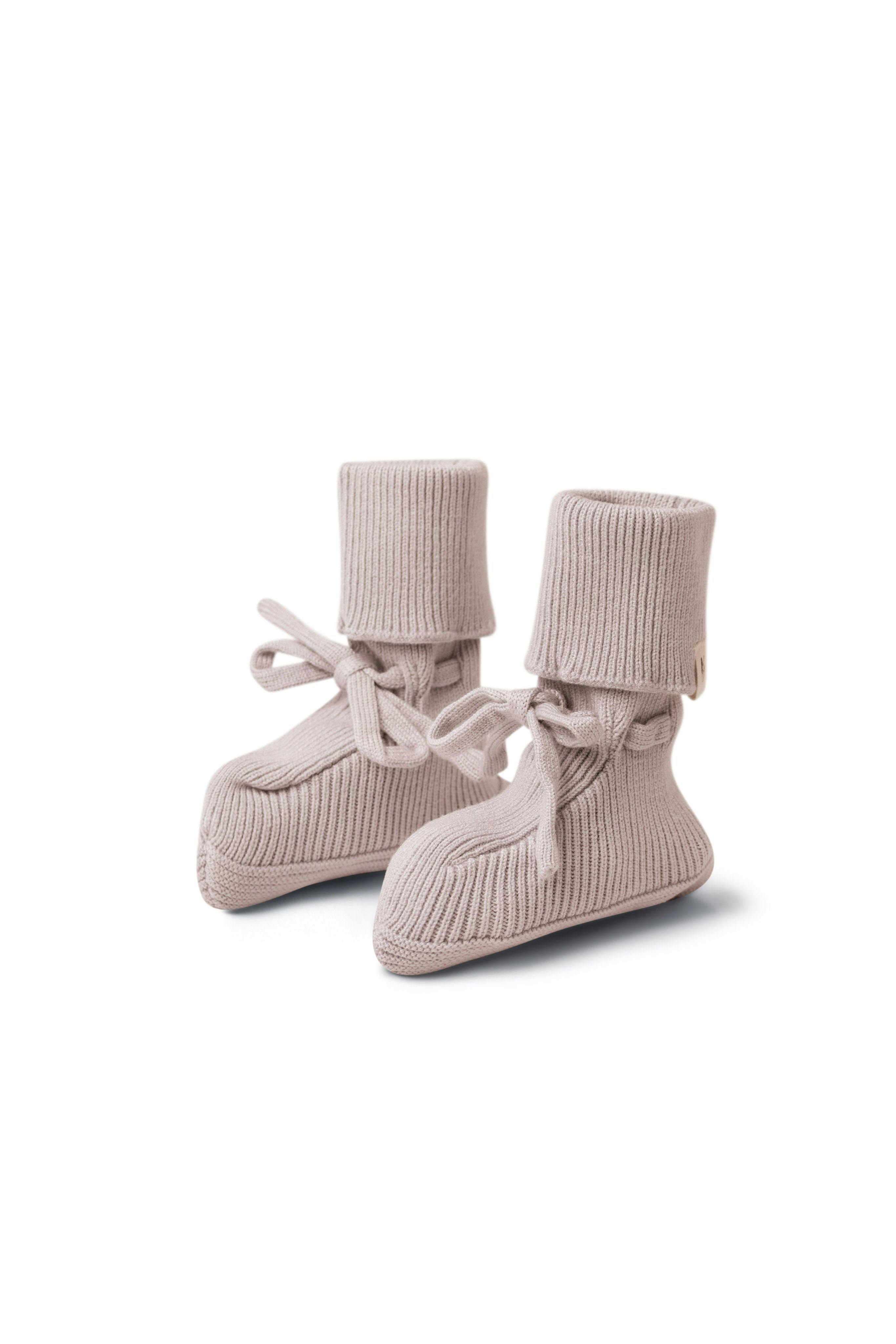 Knitted Polyester-Viscose Blend Booties