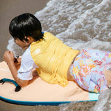 Yellow White Sleeve Sustainable SS Rash Top