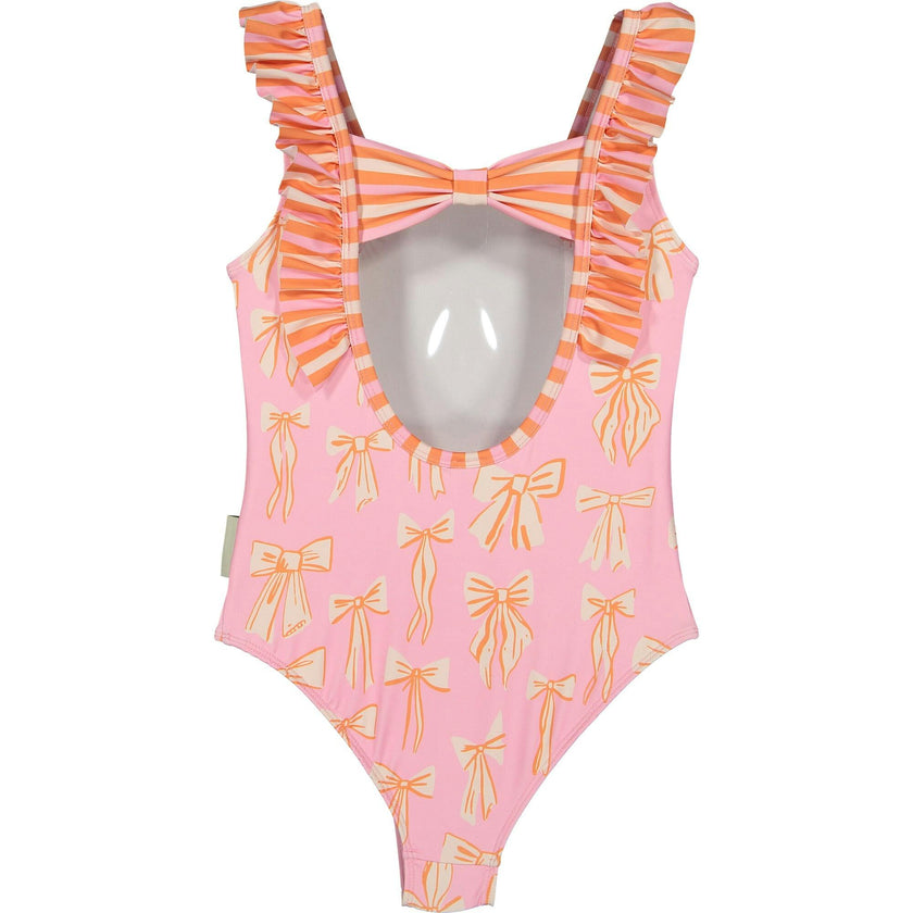 Beach stripes and bows swimsuit