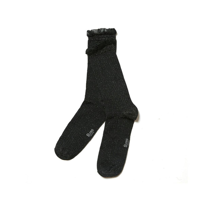 Soft Ruffle Metallic Socks