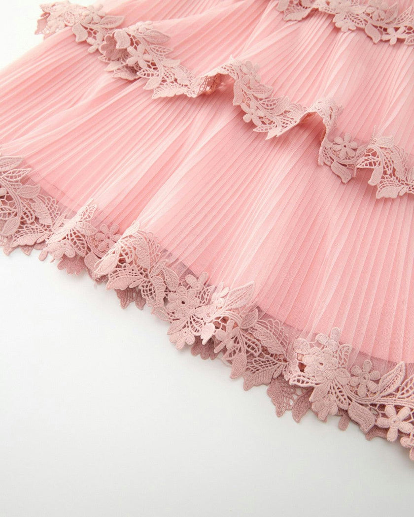 Peggy Lace Midi Dress, Pink
