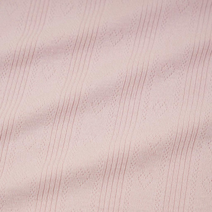 Icing Pink Pointelle Footie Ruffled Zippered One Piece