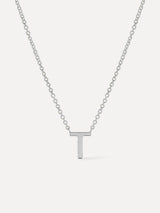 Silver Initial Necklace - Letter Necklace