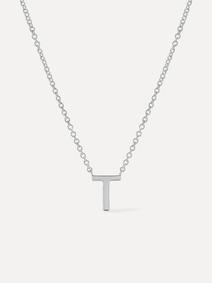 Silver Initial Necklace - Letter Necklace