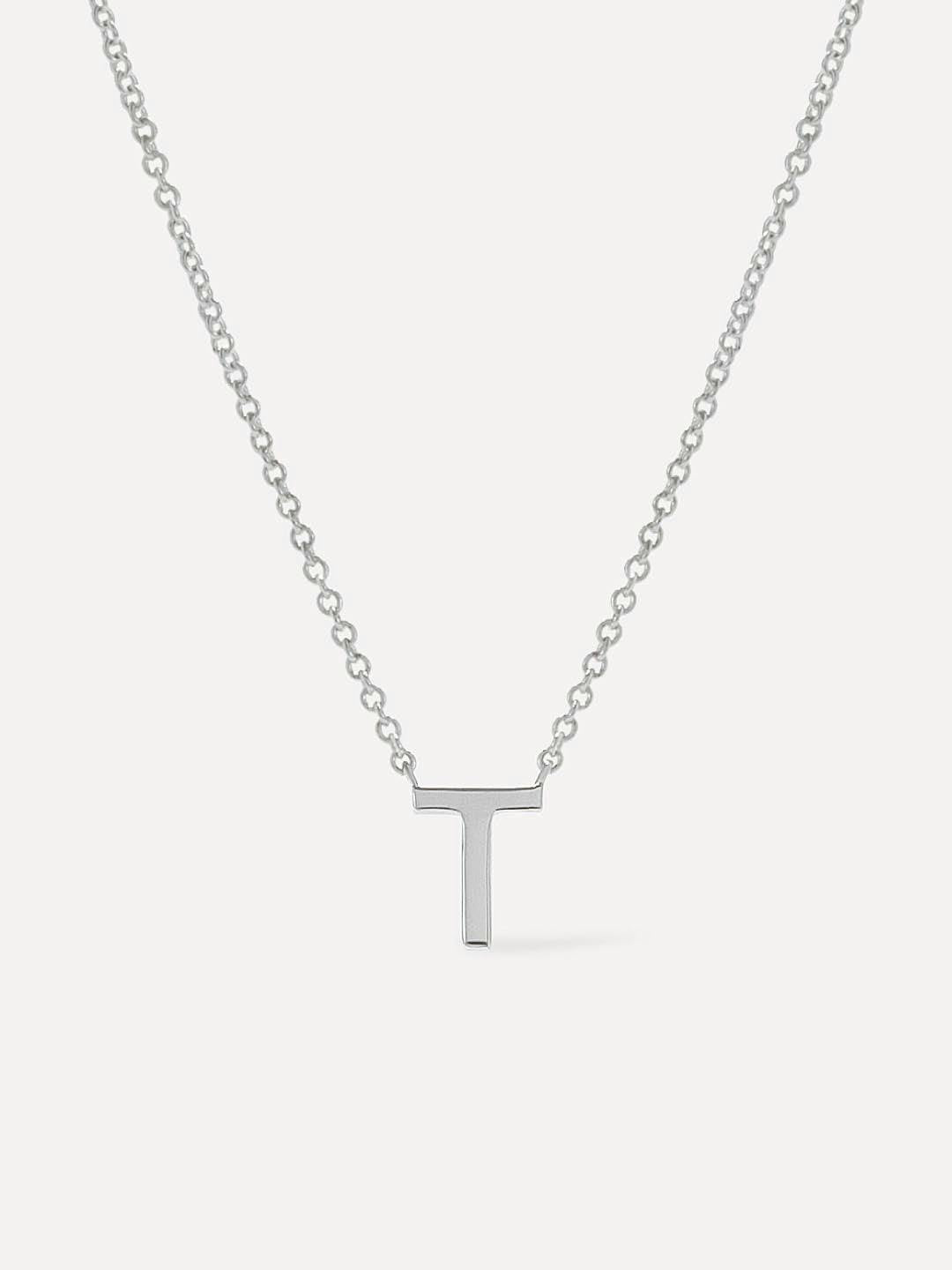 Silver Initial Necklace - Letter Necklace
