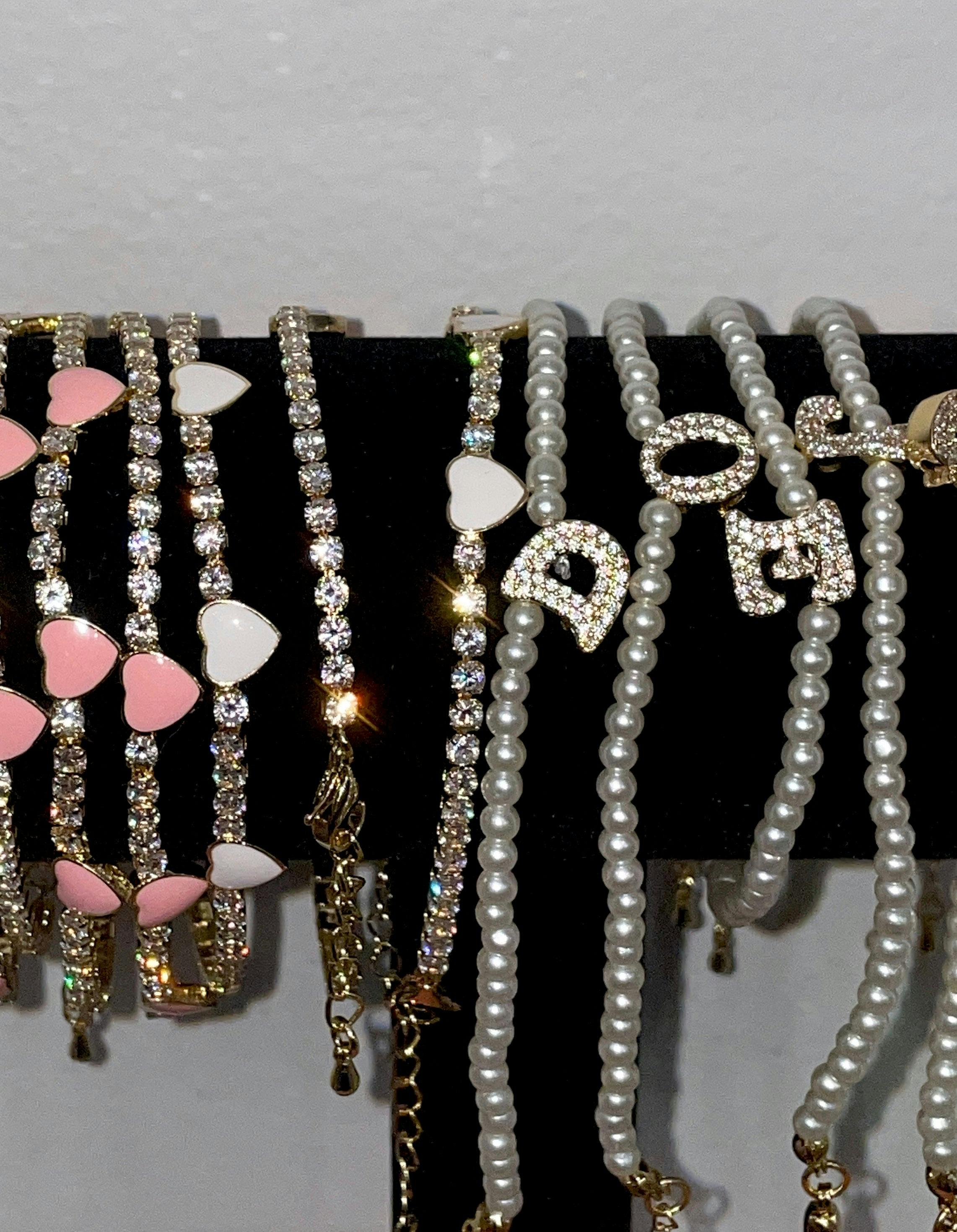 MICROPAVE INITIAL PEARL BRACELET