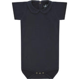 SS Organic Cotton Collared Bodysuit, Navy