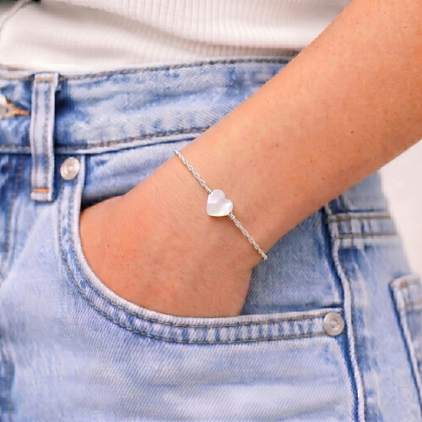 Mother of Pearl Heart Bracelet