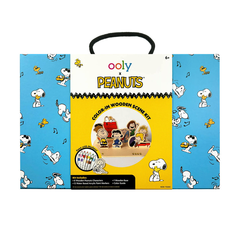 OOLY x Peanuts Color-In Wooden Scene Kit - 12 Paint Markers