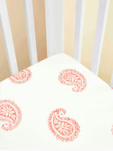 Block-Printed Cotton Fitted Crib Sheet