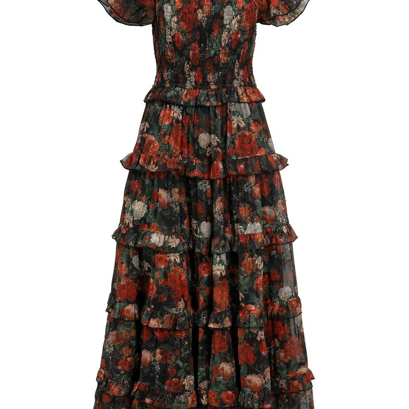 Winnie Dress in Midnight Roses