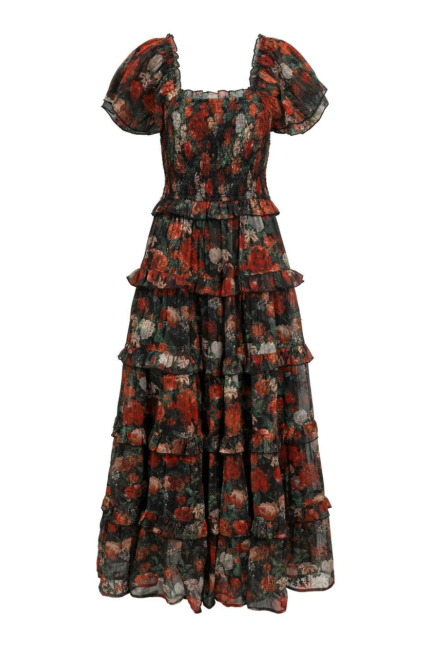 Winnie Dress in Midnight Roses