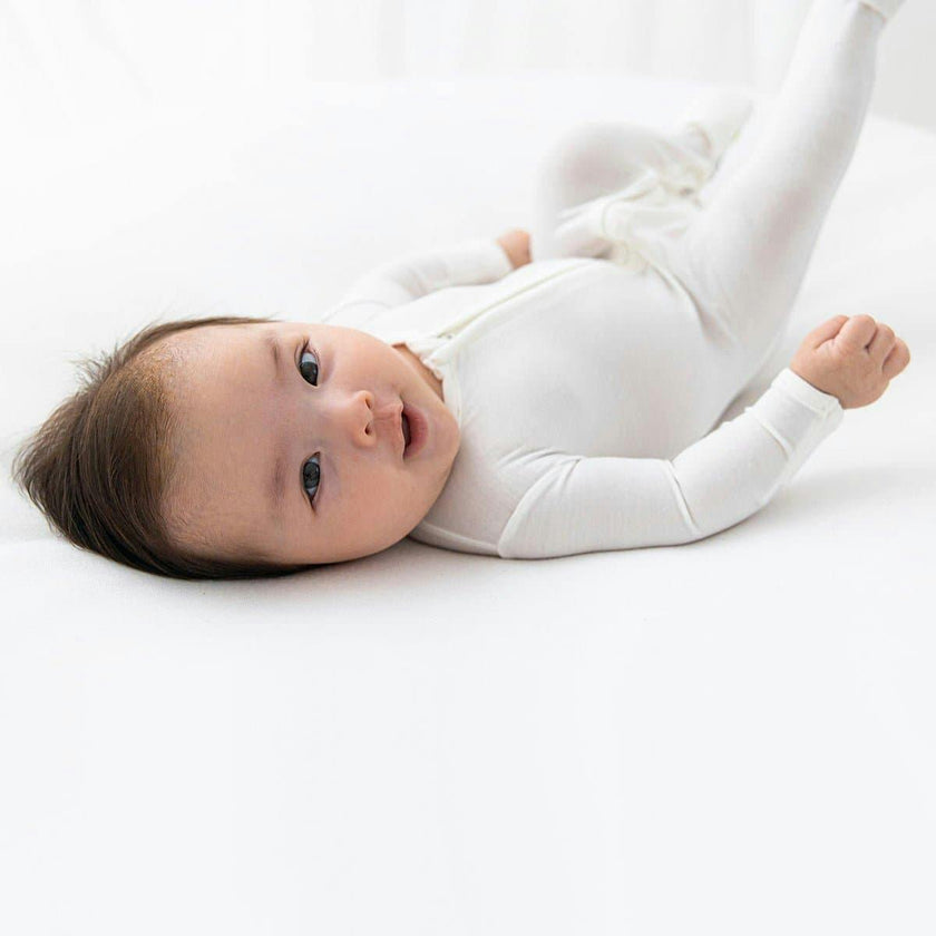 Milk White Bamboo Convertible Footie