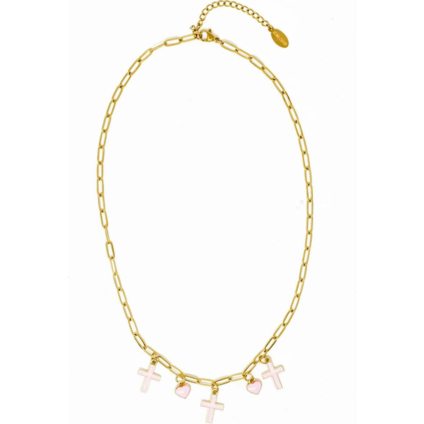 Cross & Heart Charm Necklace