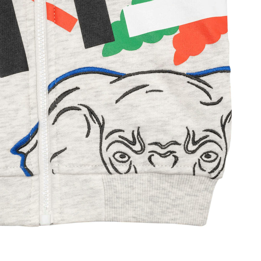 Gray Logo Zip-Up Top