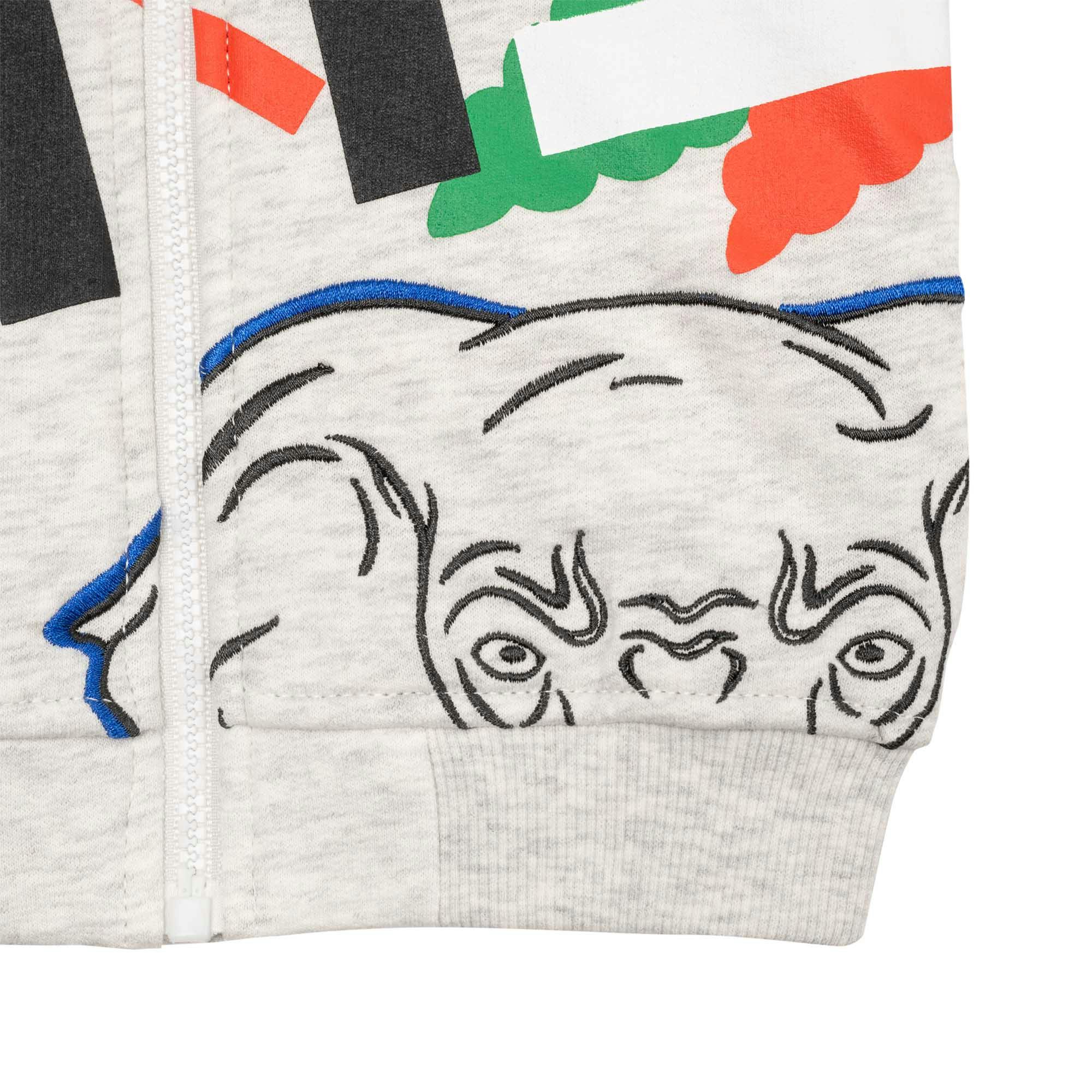 Gray Logo Zip-Up Top