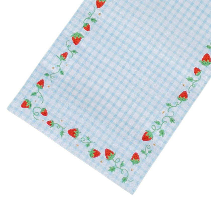 Strawberry Picnic Gingham Table Runner