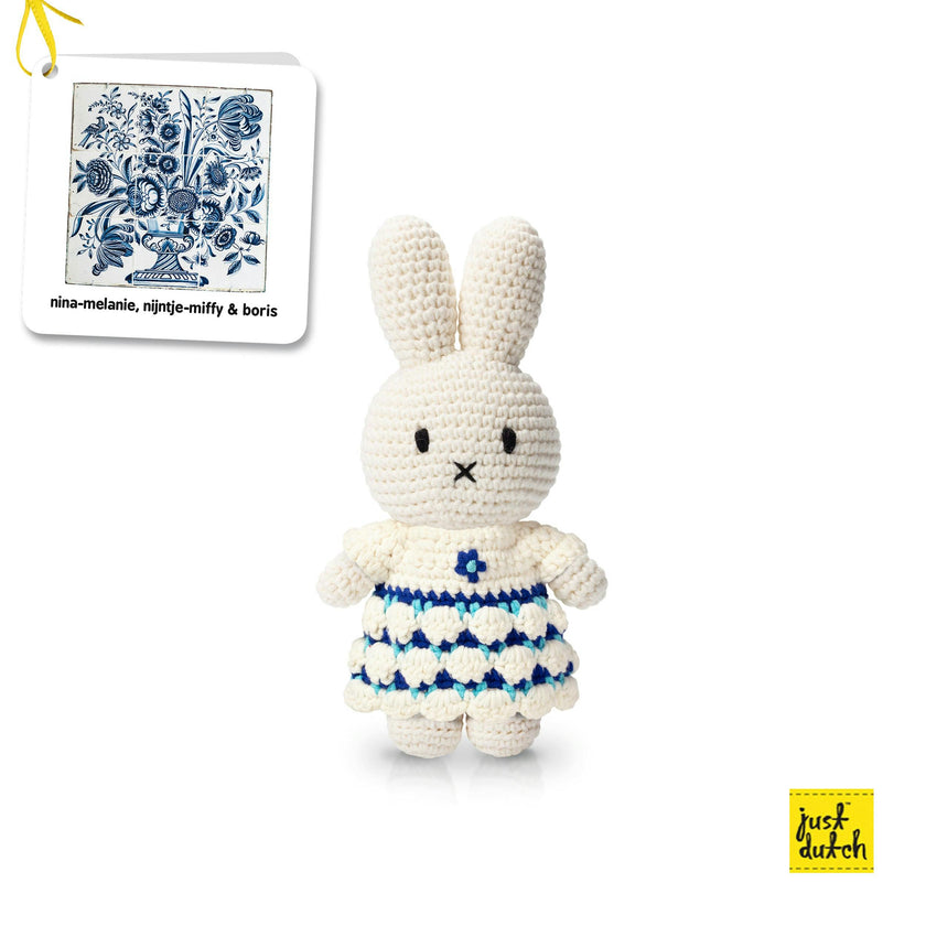 Miffy Delft Blue Floral Crochet Doll Handmade