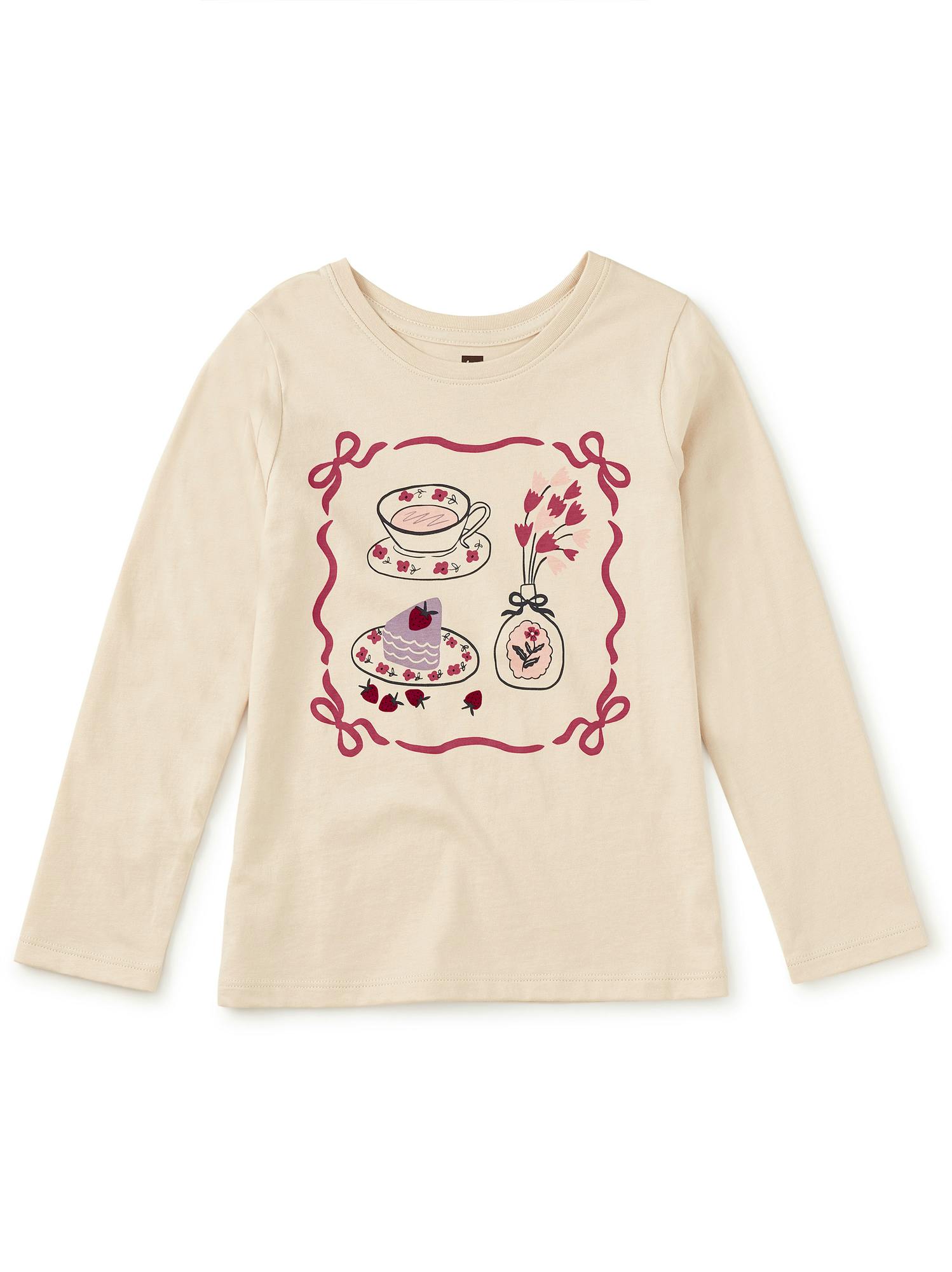 Afternoon Tea Graphic Tee, Almond