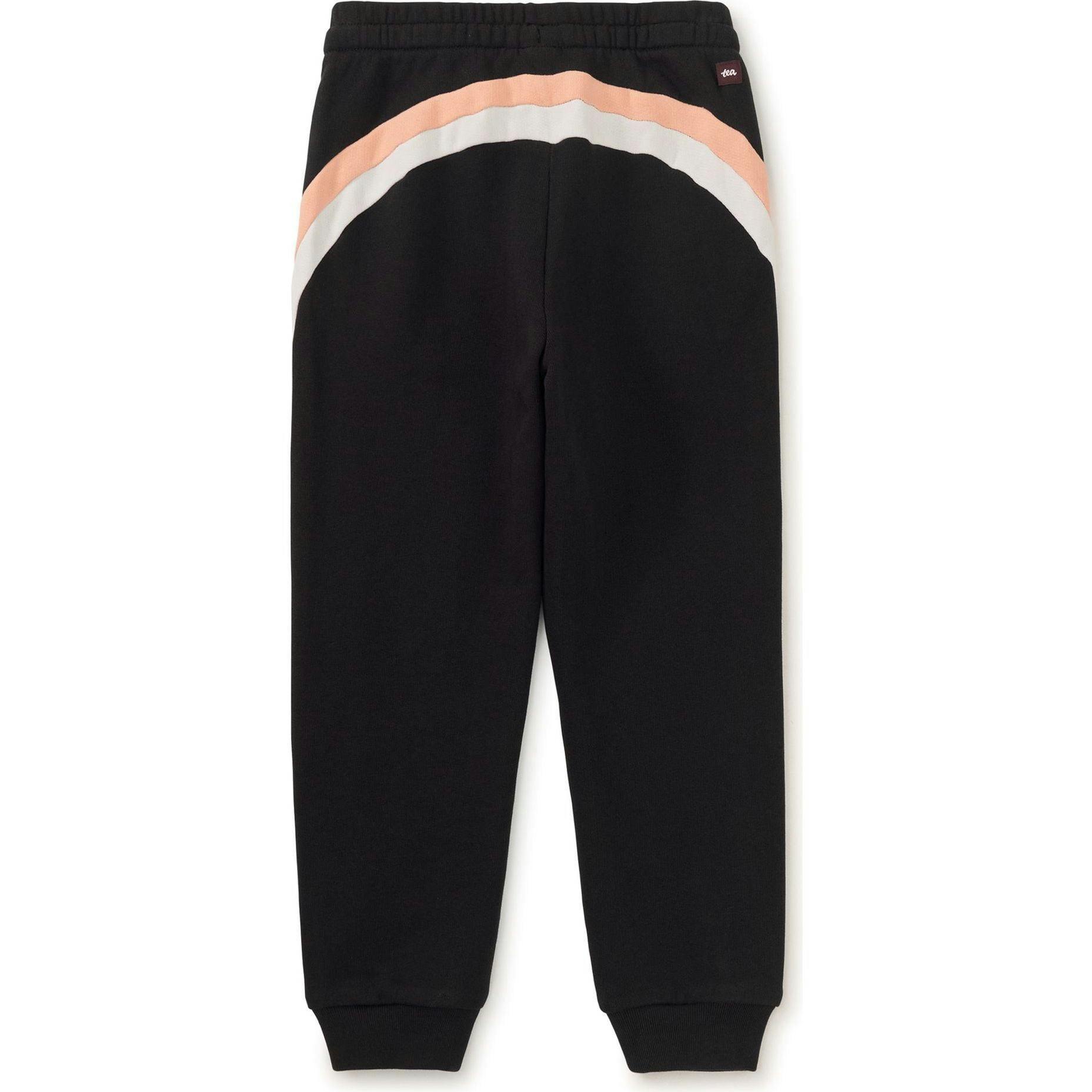 Stripe Easy Fit Joggers, Black