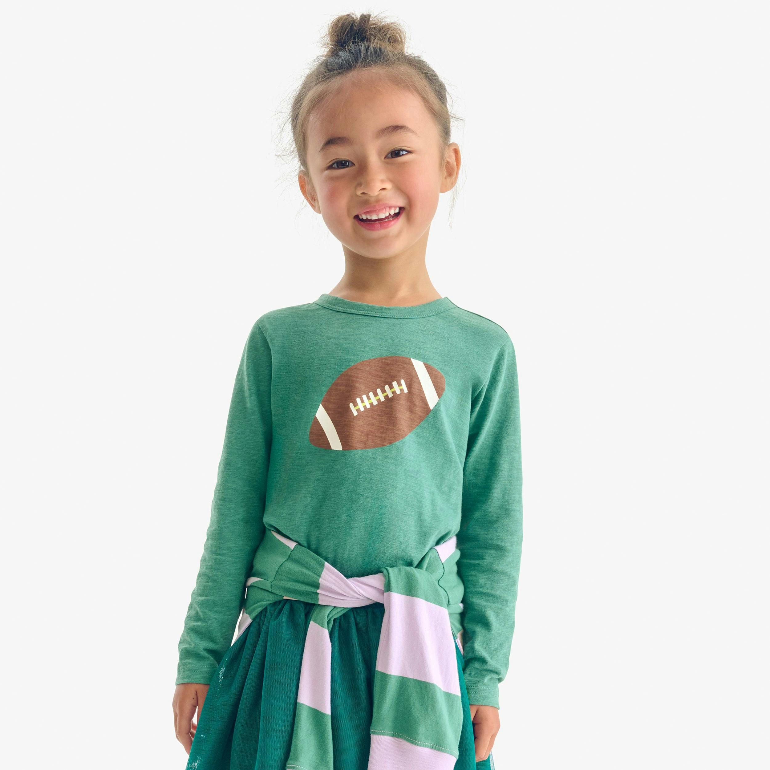 Kids long sleeve football tee