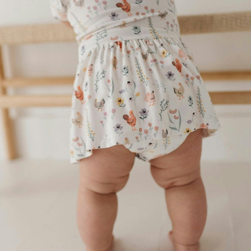 Girl's Short Sleeve Bodysuit Dress Set