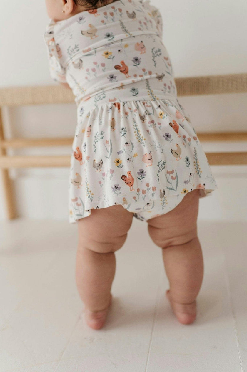 Girl's Short Sleeve Bodysuit Dress Set