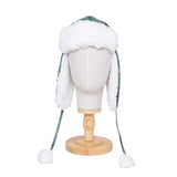 The Cozy Trapper Hat – Camping Trails Print with Coconut White Sherpa Liner & Pompoms