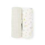 Stretch Knit Swaddle Blanket 2 Pack - Rainbows