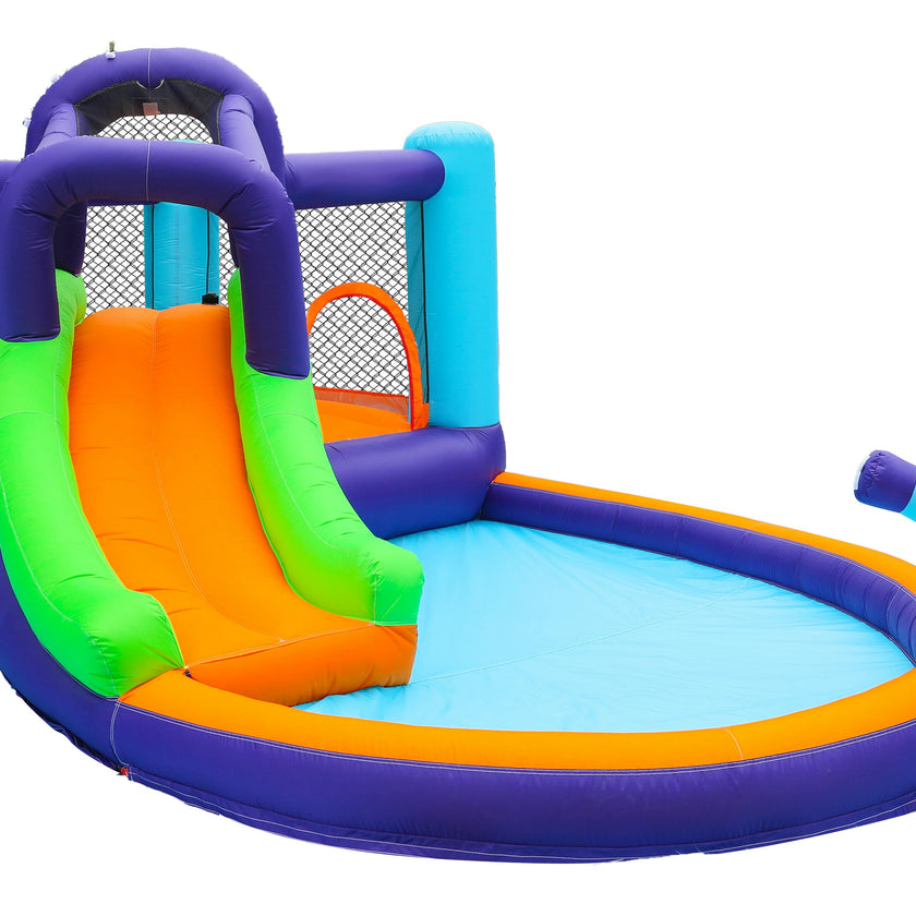 Bouncy Slide Water Park with Water Cannon