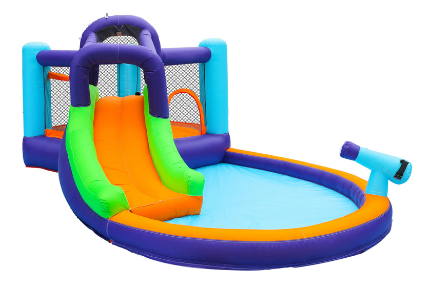 Bouncy Slide Water Park with Water Cannon