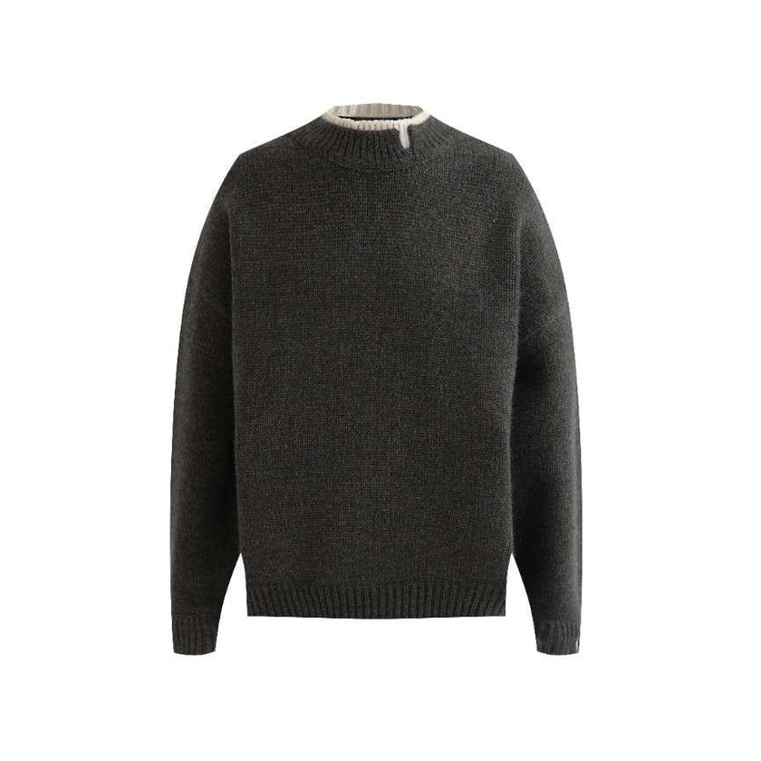 Dark Gray Classic Knit Sweater