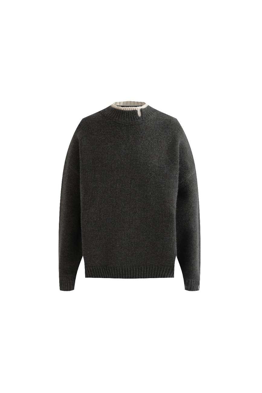 Dark Gray Classic Knit Sweater