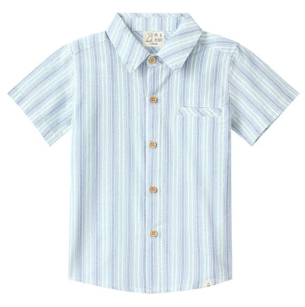 CHAMBRAY/MINT STRIPE NEWPORT WOVEN SHIRT