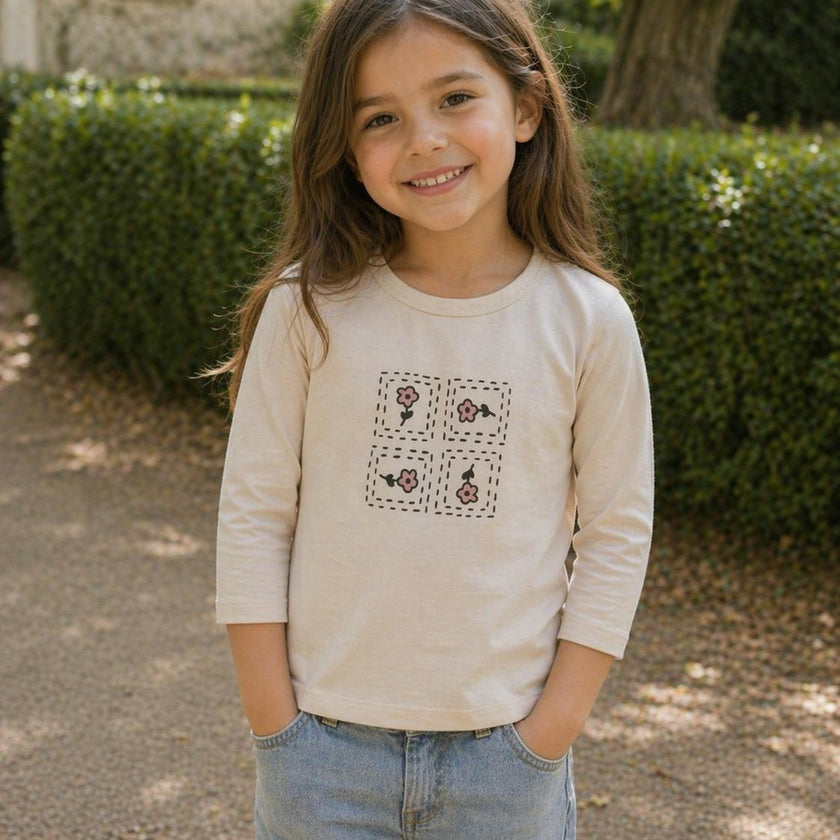 Girls Boxy Belt Bag 3-Quarter Sleeve Shirt
