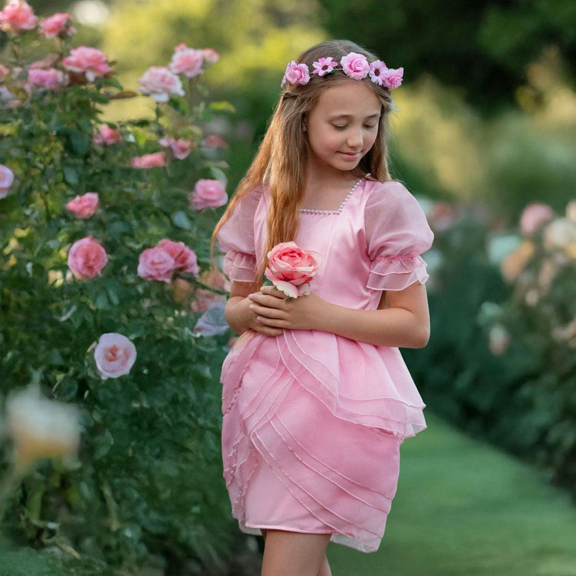 Blush Petal Princess Ruffle Dress