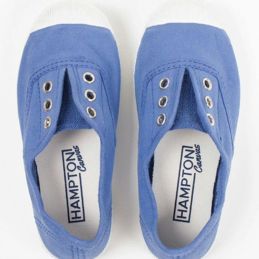 Hampton Canvas Plum Plimsolls in Cornflower