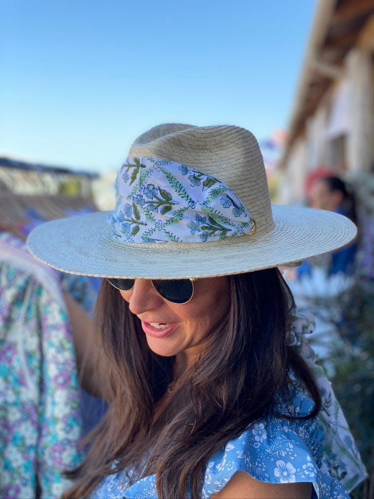Zinnia Sun Hat - Long Black Grosgrain Ribbon